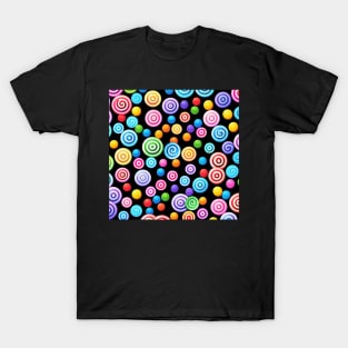 Assorted Candies on Black Background (MD23HWN032) T-Shirt